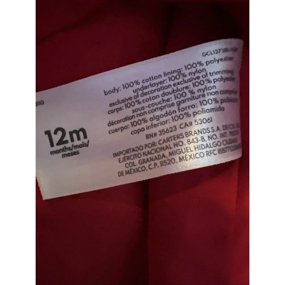 Carters Christmas Dress Smocked 12 Months